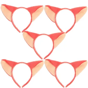 Christmas 5pcs Foxes Ears Headband Cute Fashion Plush Animal Ear Hair Hoop Cosplay Costume Headdress for Festival Birthday Halloween Party Favors Bunny Ears Headband