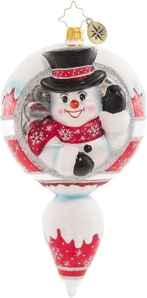 Christopher Radko Hand-Crafted European Glass Christmas Decorative Figural Ornament, A Frosty Hello