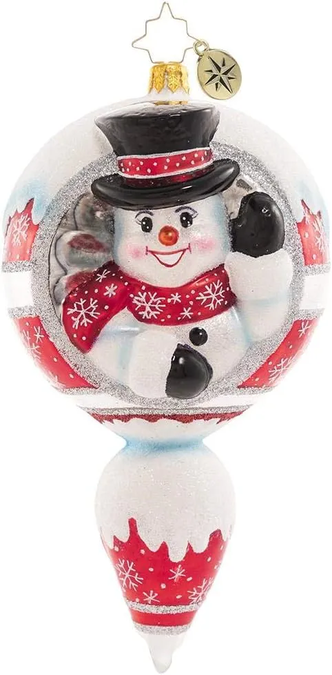 Christopher Radko Hand-Crafted European Glass Christmas Decorative Figural Ornament, A Frosty Hello