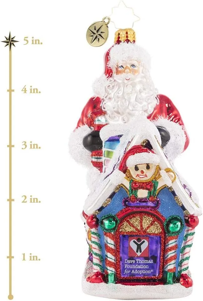 Christopher Radko Hand-Crafted European Glass Christmas Decorative Figural Ornament, Dave Thomas Adoption 2021
