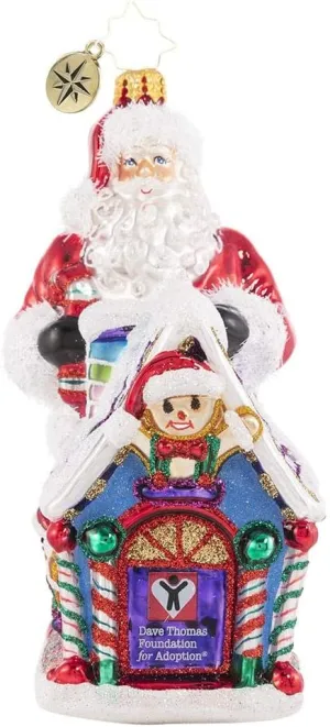 Christopher Radko Hand-Crafted European Glass Christmas Decorative Figural Ornament, Dave Thomas Adoption 2021