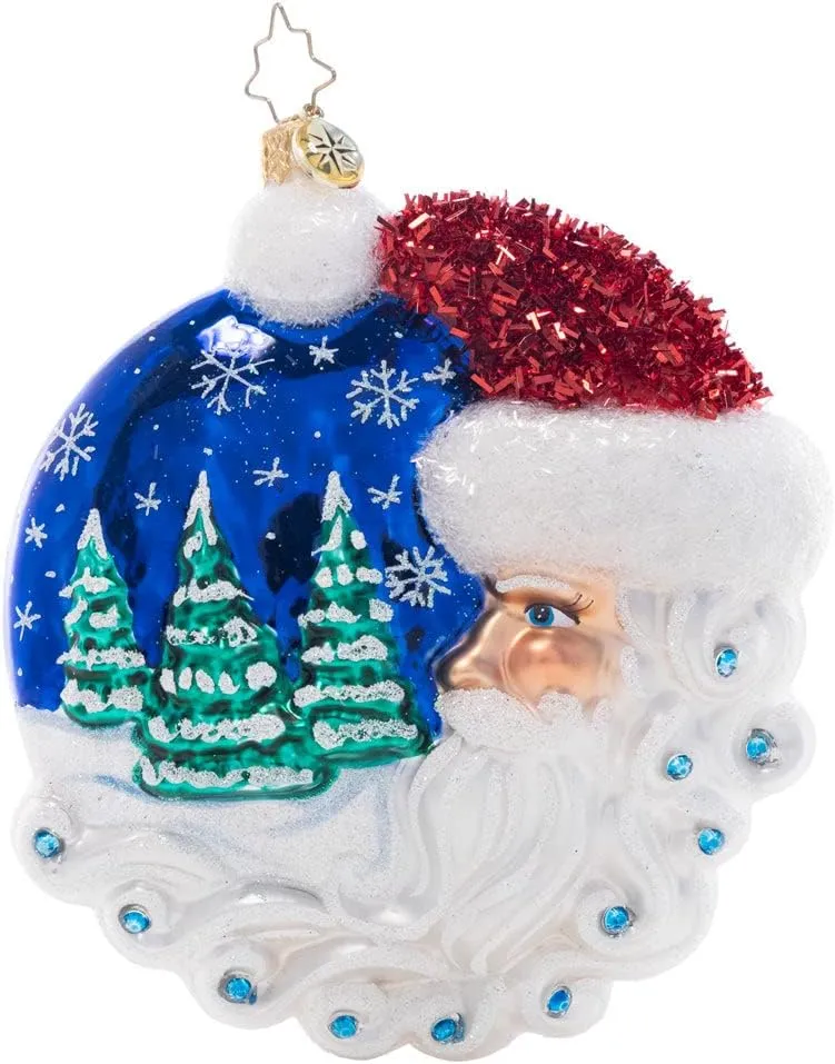 Christopher Radko Hand-Crafted European Glass Christmas Decorative Ornament, Christmas Village Santa
