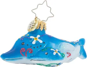 Christopher Radko Hand-Crafted European Glass Christmas Decorative Ornament, Swimming Through Florals Gem