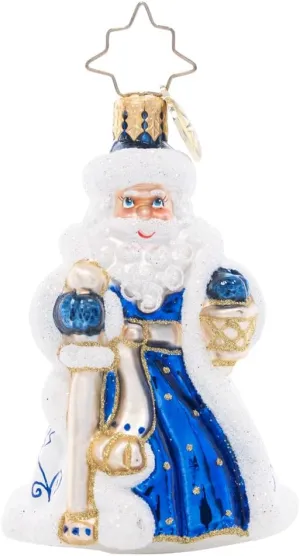 Christopher Radko Hand-Crafted European Glass Christmas Tree Decorative Ornament, Cheerful Chinoiserie Santa Gem