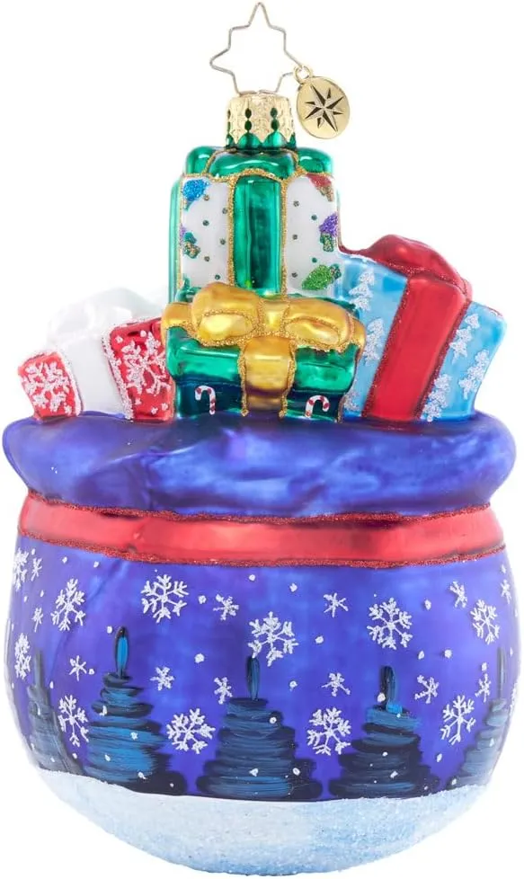 Christopher Radko Hand-Crafted European Glass Christmas Tree Decorative Ornament, Snowman's Special Delivery