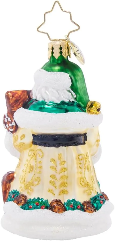 Christopher Radko Hand-Crafted European Glass Christmas Tree Decorative Ornament, Woodland Friends Santa Gem