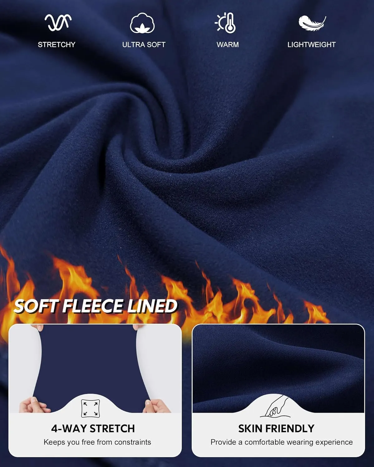 CL convallaria Flare Leggings Women's Fleece Lined Pants Thermal Warm Yoga Pants with Pockets