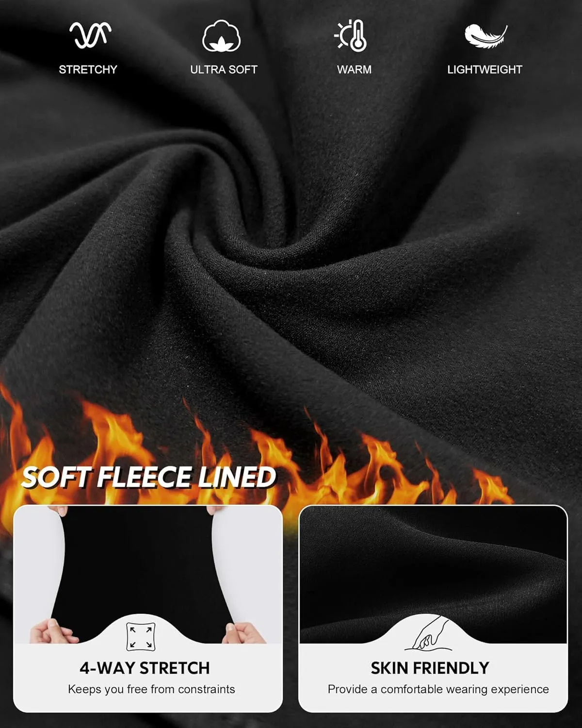 CL convallaria Flare Leggings Women's Fleece Lined Pants Thermal Warm Yoga Pants with Pockets