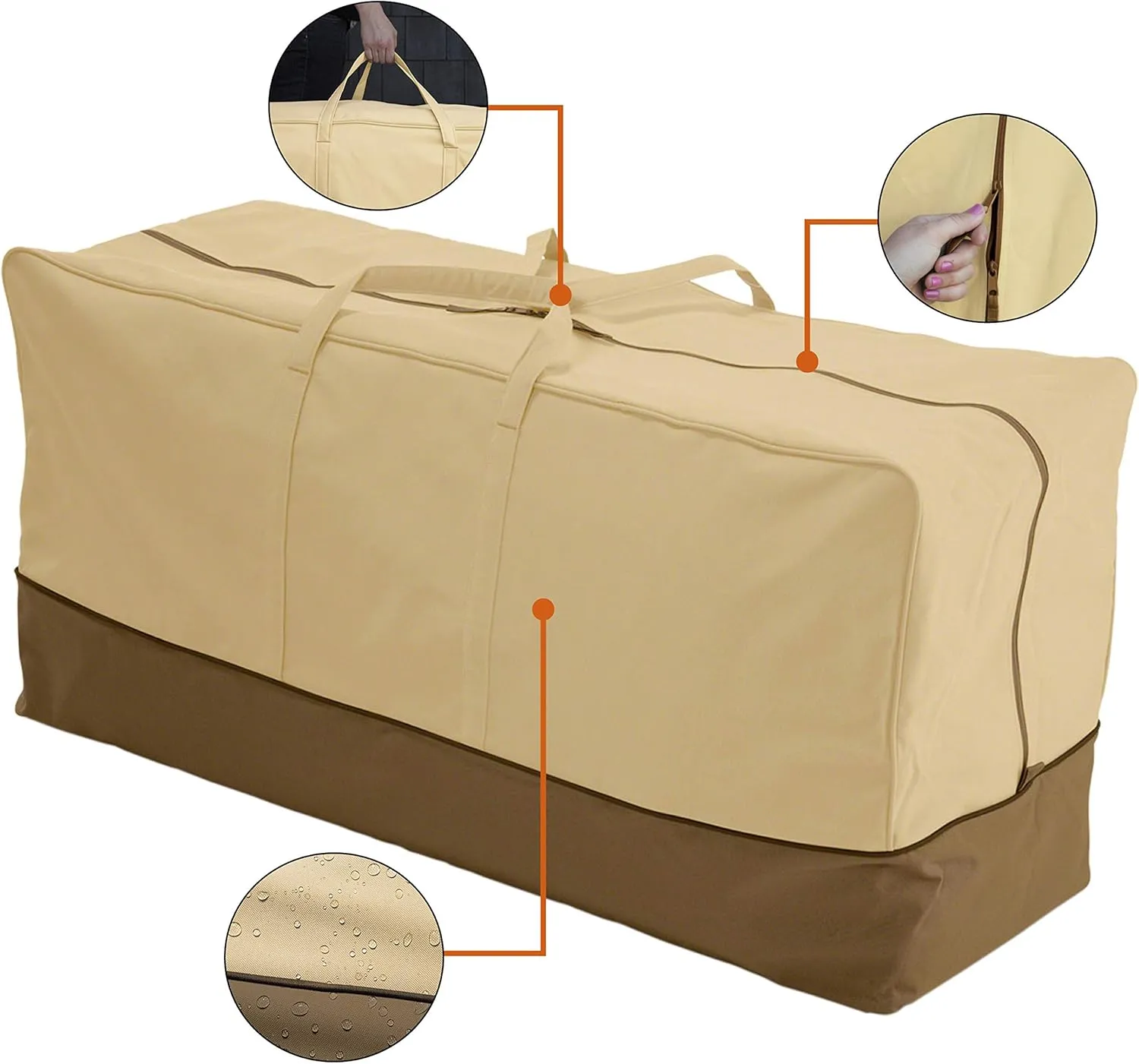 Classic Accessories Veranda Water-Resistant 45.5 Inch Patio Cushion and Cover Storage Bag, Patio Furniture Covers
