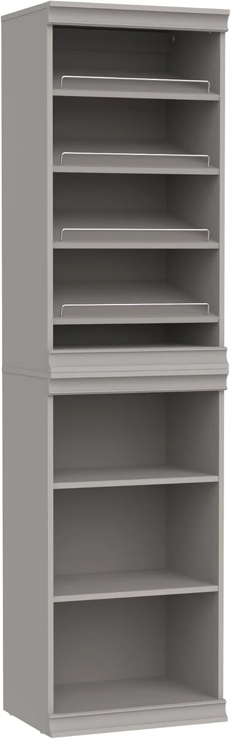 ClosetMaid Modular Storage 21.38-inch W 7-Shelf Wood Closet System with Shoe Storage, Smoky Taupe
