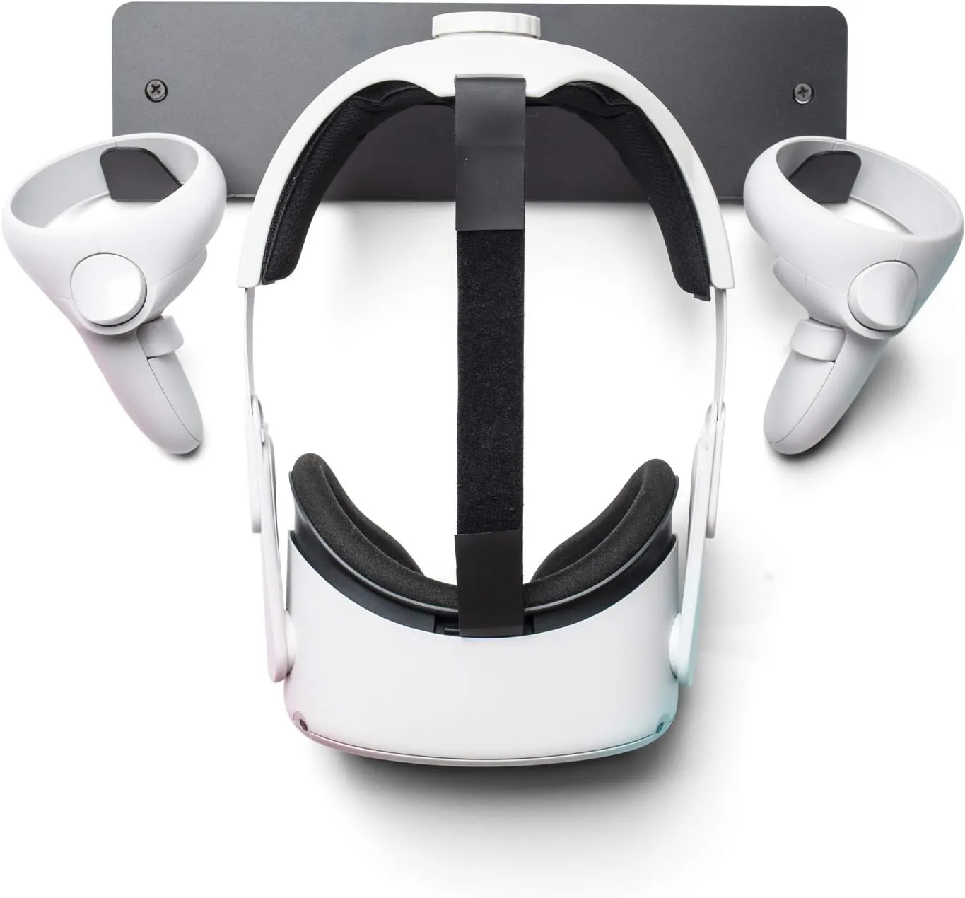 CNBEYOUNG Metal VR Headset Wall Mount Storage Stand Hook Compatible with Quest 3S 3 Quest 2 Pro, Apple Vision Pro, Valve Index, PSVR 2, HTC Vive VR XR Headsets and Controllers(Aluminum Alloy-Black)