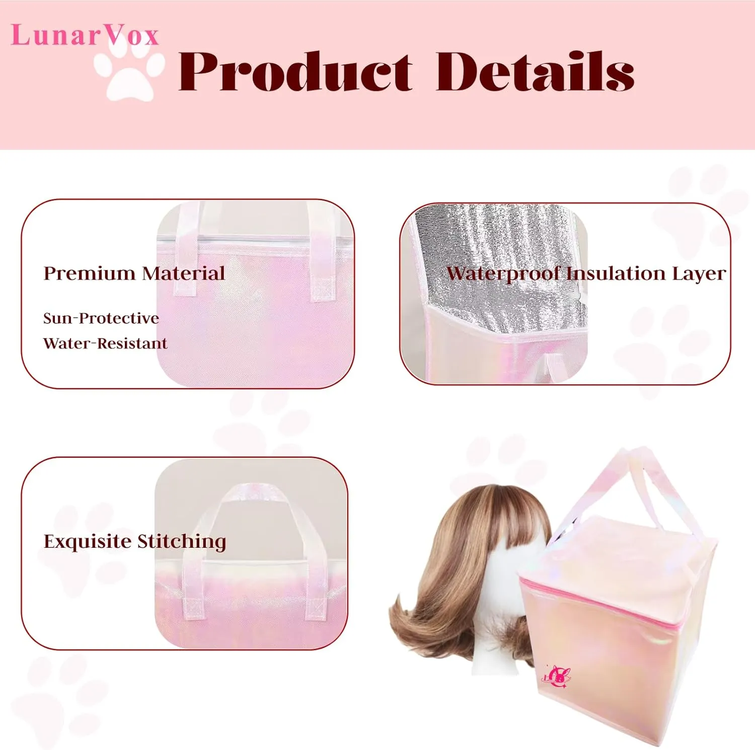 Collapsible Wig and Fursuit Bag, Waterproof and Sun-Protected, Easy Carry for Cosplay Outfits