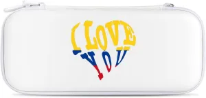 Colombian Flag I Love You Hard Shell Travel Case with Rope 15 Game Card Pockets Compatible with Switch Protective