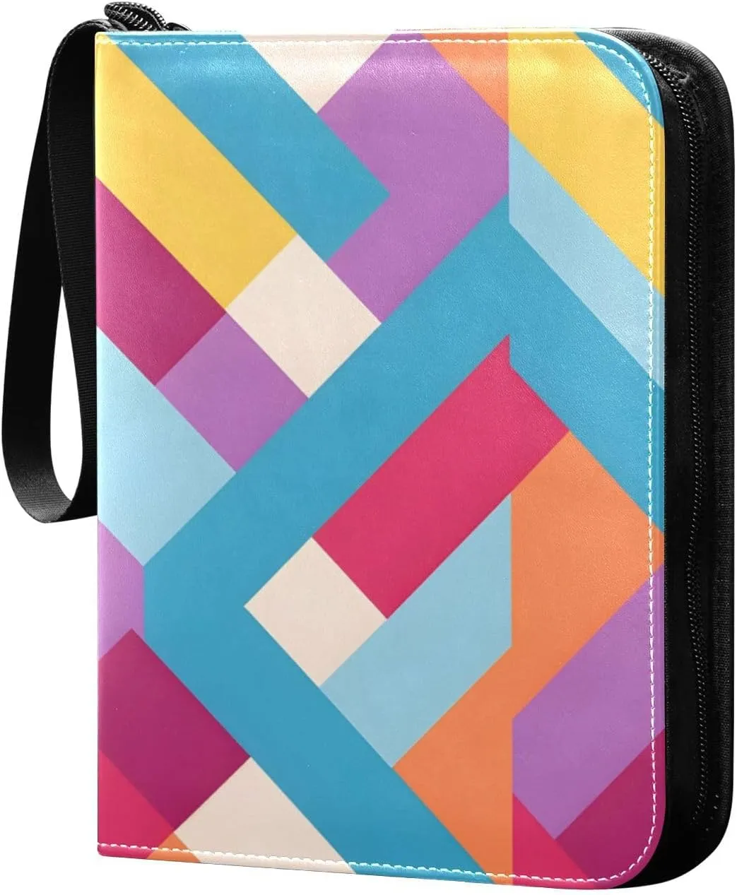 Colorful Background Card Binder Trading Cards Holder 4-Pocket，Album Pages Card Display Sleeves Fits 400 Cards Collector Book
