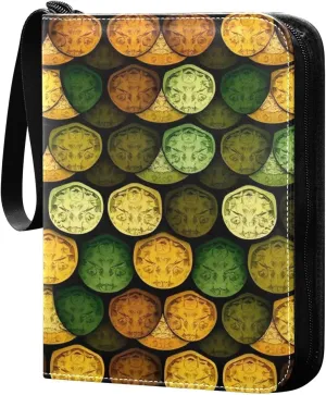 Colorful Dragon Skin Scale Pattern Card Binder Trading Cards Holder 4-Pocket，Album Pages Card Display Sleeves Fits 400 Cards Collector Book