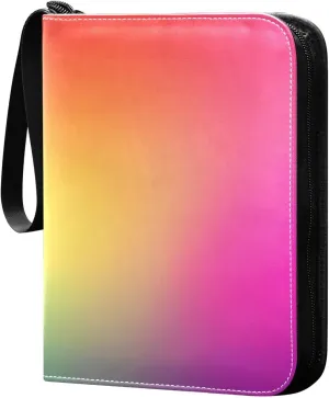 Colorful Gradient Card Binder Trading Cards Holder 4-Pocket，Album Pages Card Display Sleeves Fits 400 Cards Collector Book