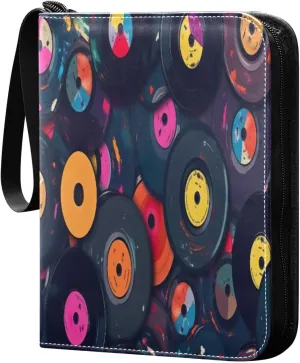 Colorful Records Card Binder with Double Sided PU Leather Holder Albums Book with 400 Pockets for Collectible Trading Card Games Card