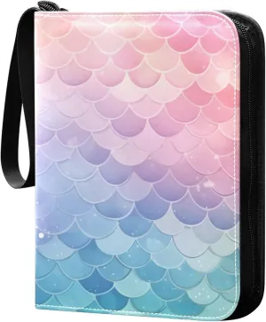 Colorful Scale Card Binder Trading Cards Holder 4-Pocket，Album Pages Card Display Sleeves Fits 400 Cards Collector Book