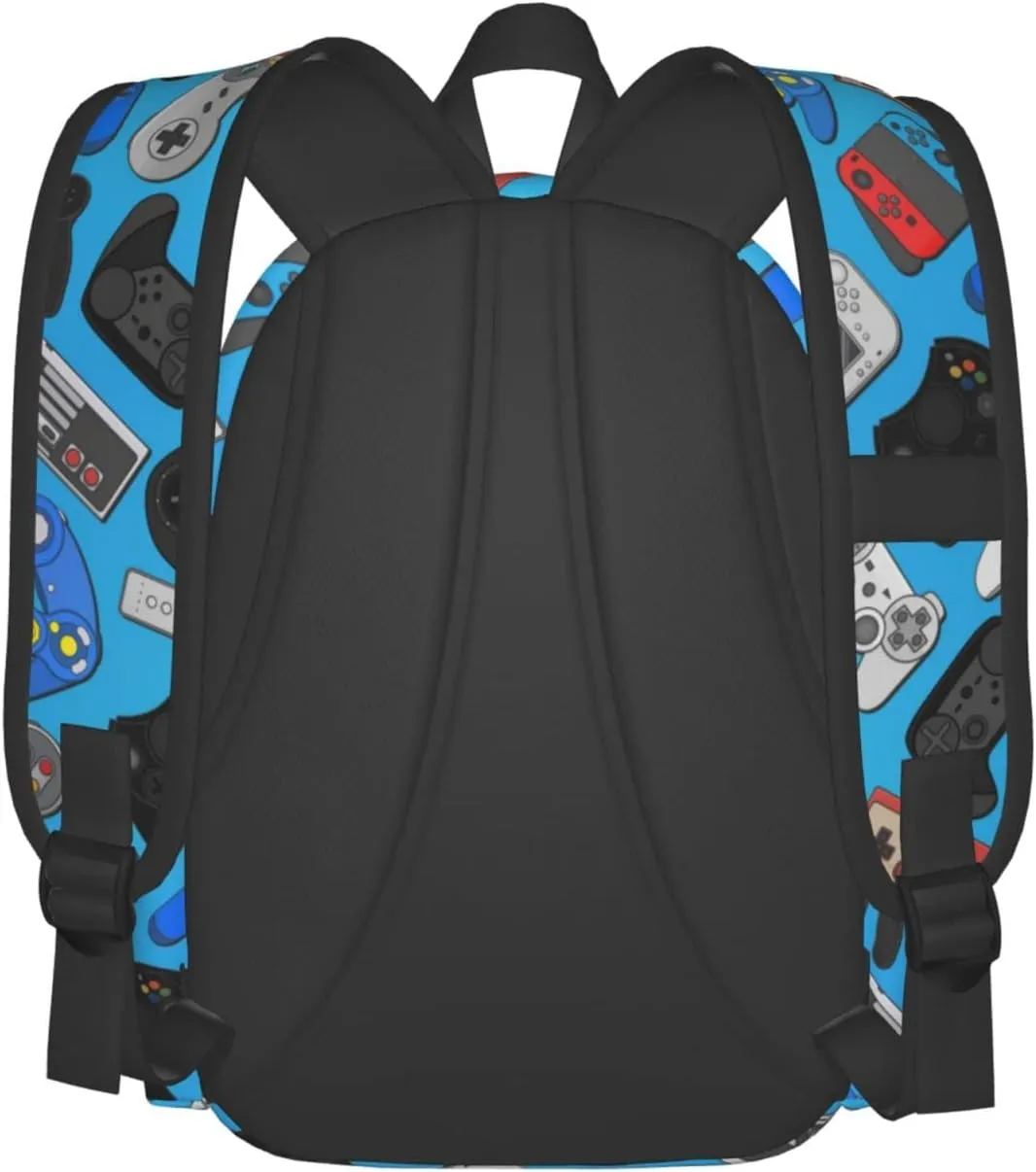 Colorful Video Game Controller Background Large Capacity Backpack Lightweight Personalized Laptop Bag Tablet Travel School Bag with Multiple Pockets
