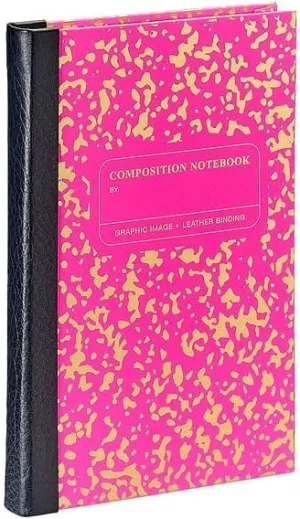 Composition Notebook NEON-Pink/Gold Leather by Graphic Image -