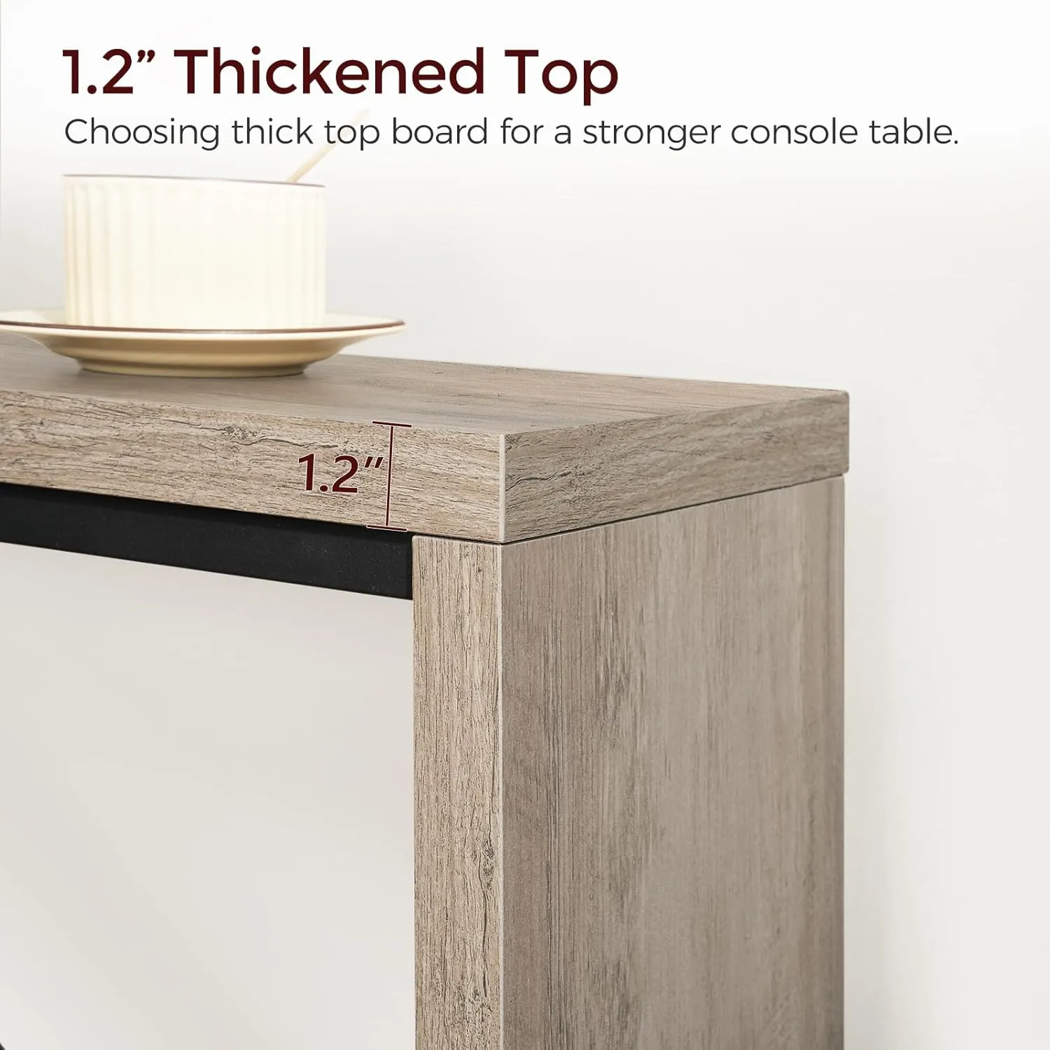 Console Table, 62.2" Long Sofa Table Behind Couch, Narrow Entryway Table, Farmhouse Dining Table with Angled Metal Frame, Industrial Console Table for Entryway, Greige CTHG15801