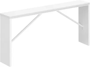 Console Table, 62.2" Long Sofa Table Behind Couch, Narrow Entryway Table, Farmhouse Dining Table with Angled Metal Frame, Industrial Console Table for Entryway, White CTWT15801
