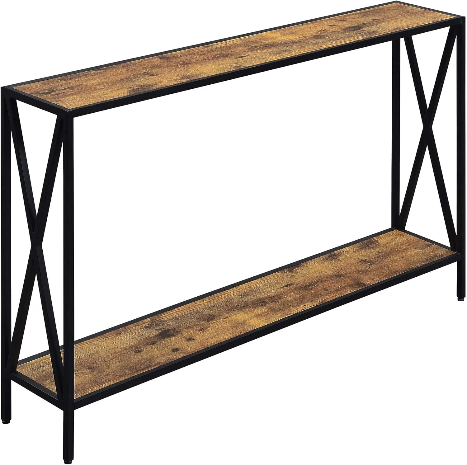 Convenience Concepts Tucson Console Table 47.25" - Modern Sofa Table with Storage Shelf, Entryway Hall Table for Living Room, Barnwood/Black