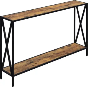 Convenience Concepts Tucson Console Table 47.25" - Modern Sofa Table with Storage Shelf, Entryway Hall Table for Living Room, Barnwood/Black