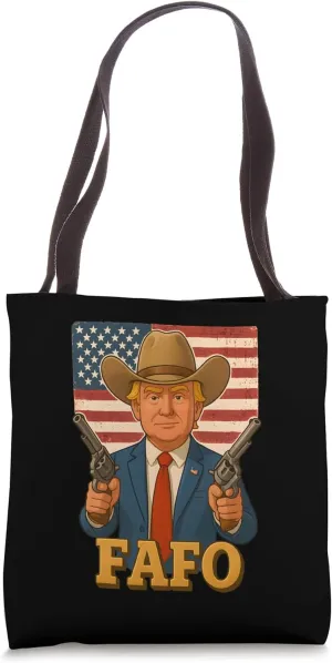 Cool Funny Trump Fafo Cartoon Illustration Graphic Designs Tote Bag
