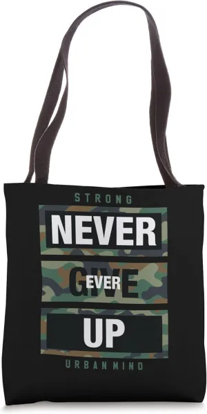 Cool Never Ever Give Up Never Surrender Illustration Graphic Tote Bag