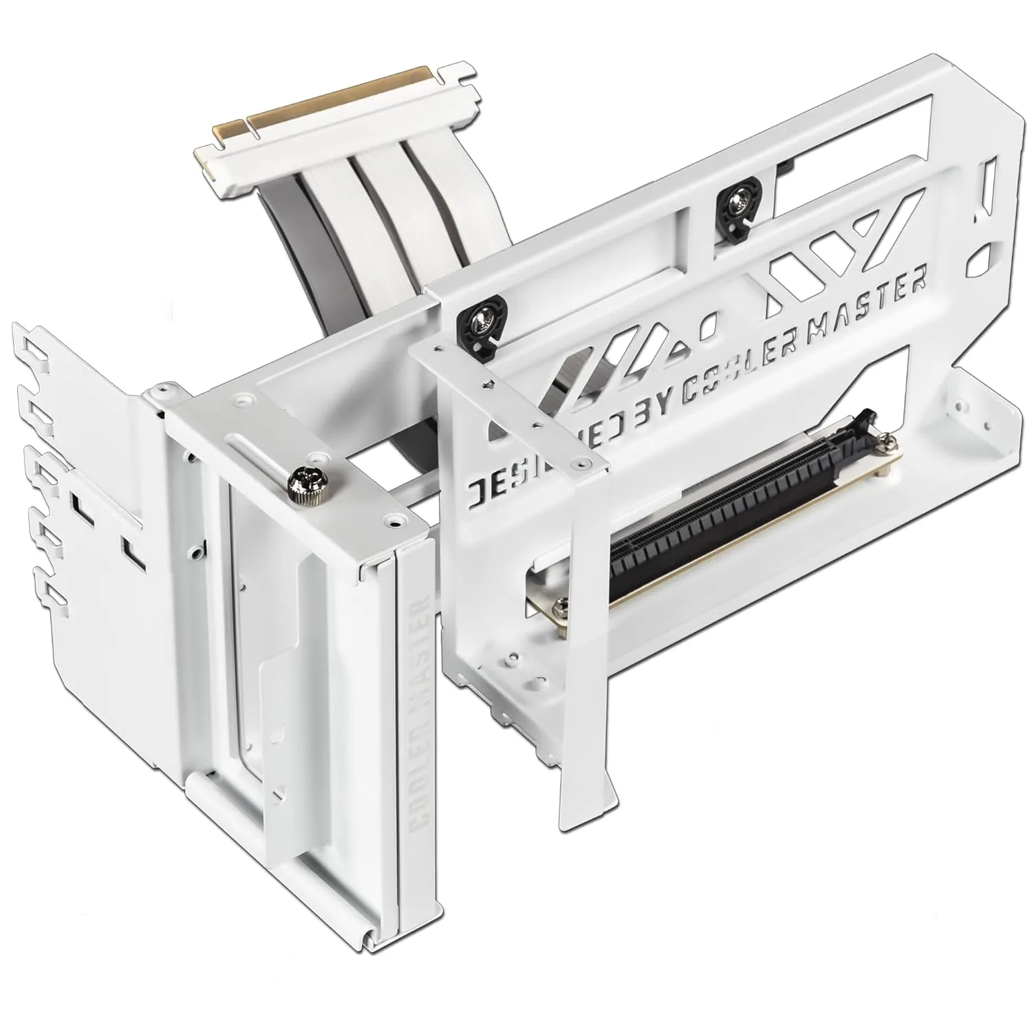 Cooler Master MasterAccessory Vertical GPU Card Holder Kit V3 White, Premium Riser Cable PCI-E 4.0 x16-165mm, PCIe 3.0 Compatible, Adjustable Length for E-ATX|ATX|Micro ATX Case (MCA-U000R-WFVK03)