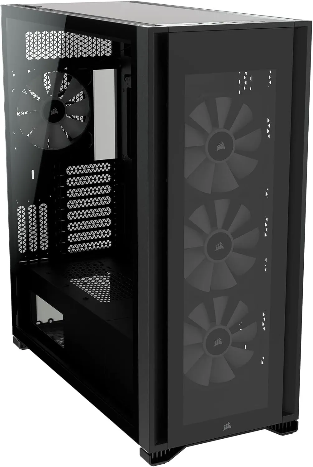 CORSAIR iCUE 7000X RGB Full-Tower ATX PC Case – Three Tempered Glass Panels – Spacious Interior – Easy Cable Management – 4x CORSAIR SP140 RGB ELITE Fans Included – Black