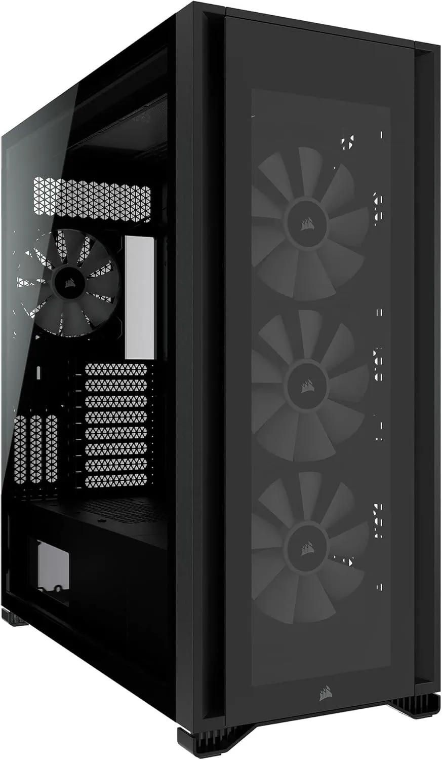 CORSAIR iCUE 7000X RGB Full-Tower ATX PC Case – Three Tempered Glass Panels – Spacious Interior – Easy Cable Management – 4x CORSAIR SP140 RGB ELITE Fans Included – Black