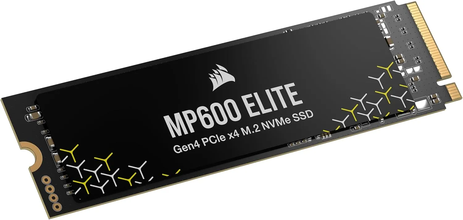 Corsair MP600 Elite 1TB M.2 PCIe Gen4 x4 NVMe SSD – M.2 2280 – Up to 7,000MB/sec Sequential Read – High-Density 3D TLC NAND – Black