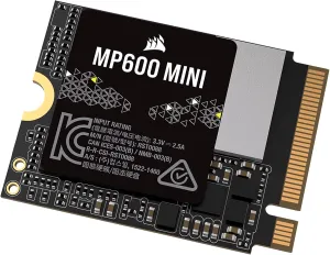 Corsair MP600 MINI 1TB M.2 NVMe PCIe x4 Gen4 2 SSD – M.2 2230 – Up to 7,000MB/sec Sequential Read – High-Density 3D TLC NAND – Great for Steam Deck and Microsoft Surface – Black