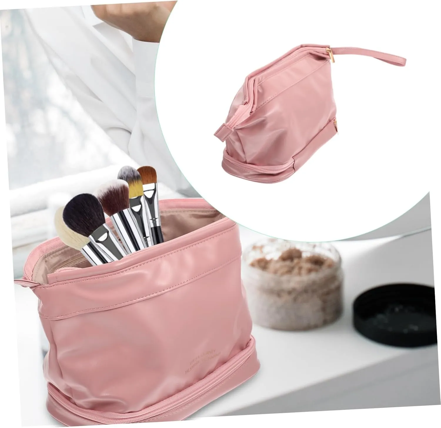 Cosmetic Bag Storage Bag Travel Make up Bag Clear Makeup Bag Practical Organizing Bag Toolkit Zipper, As Shown, 32x15cm