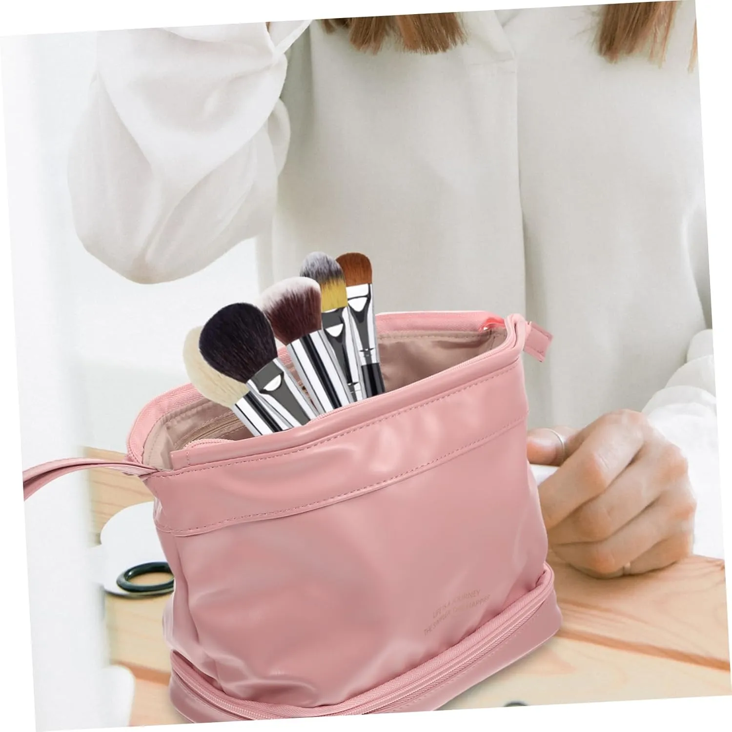 Cosmetic Bag Storage Bag Travel Make up Bag Clear Makeup Bag Practical Organizing Bag Toolkit Zipper, As Shown, 32x15cm
