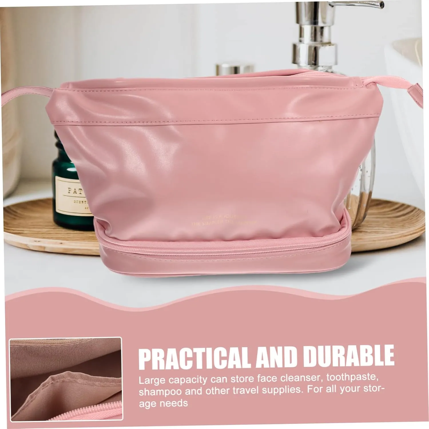 Cosmetic Bag Storage Bag Travel Make up Bag Clear Makeup Bag Practical Organizing Bag Toolkit Zipper, As Shown, 32x15cm