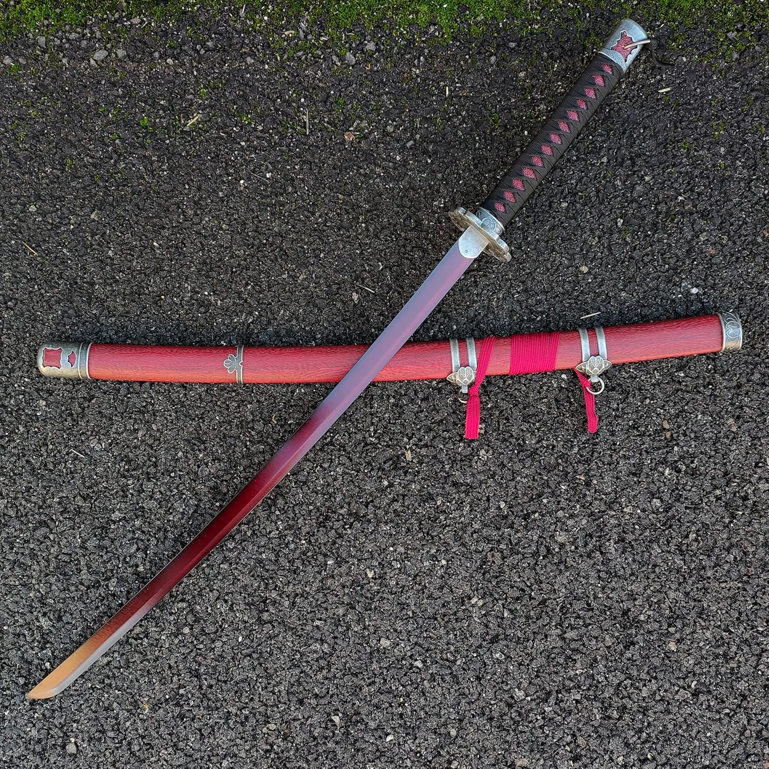Cosplay Prop：40 inches Sekiro Katana-Shadows Die Twice Wolf Cosplay Replica Sword Metal Red Mortal Blade