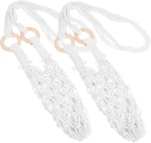 Cotton Rope Red Wine Hanger Floating Wine Holder for Kitchen Decorative Hanging Basket Fruit Basket
