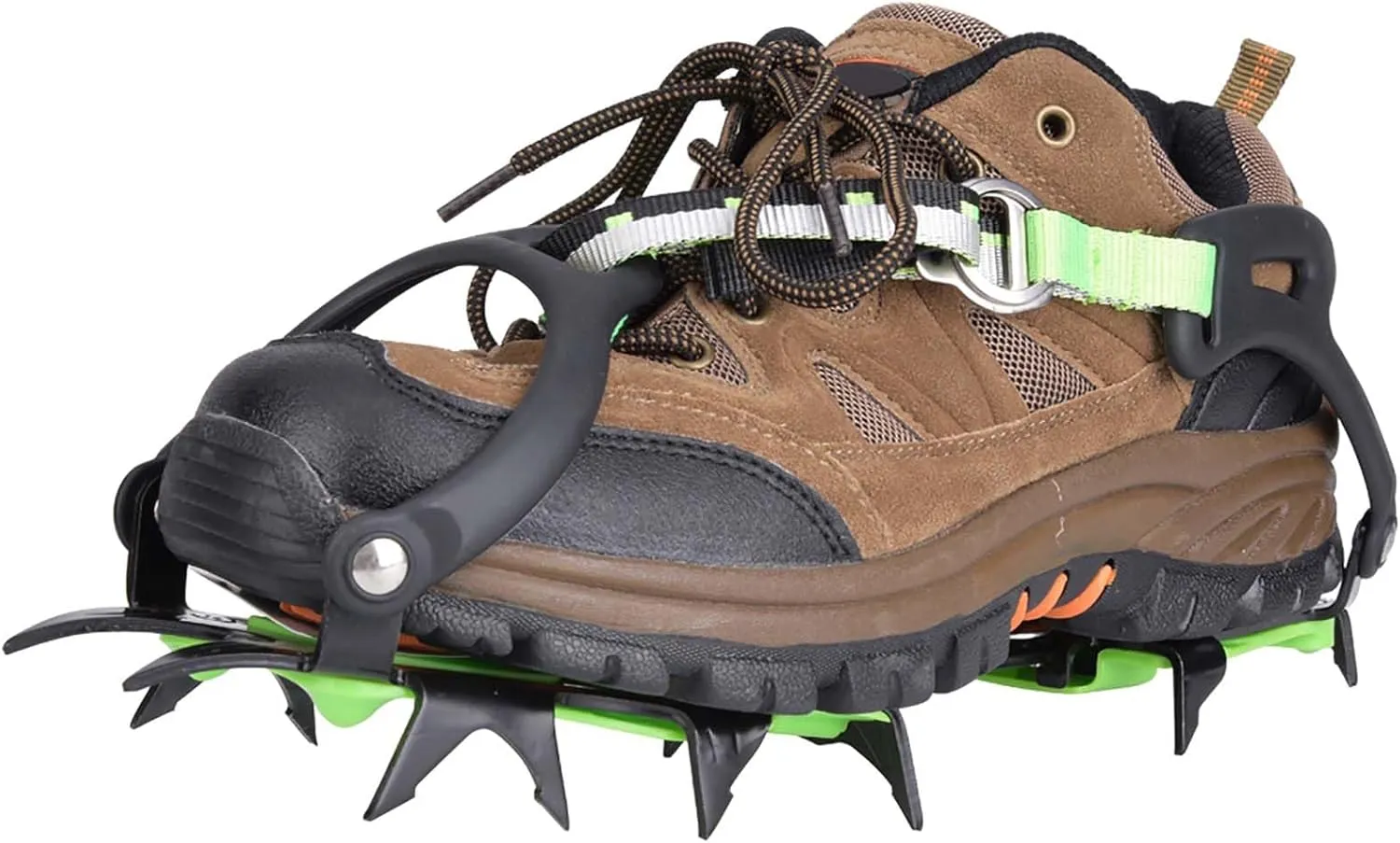 Crampons, with Thickened Manganese Steel 14 Teeth Ice Crampons Anti Slip Shoe Grips Ice Spikes For Shoes For Outdoor Snow Hiking Climbing