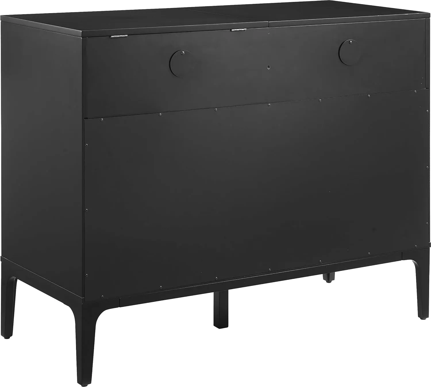 Crosley Furniture Asher Media Console and Record Player Stand with Storage for Vinyl Records, Matte Black