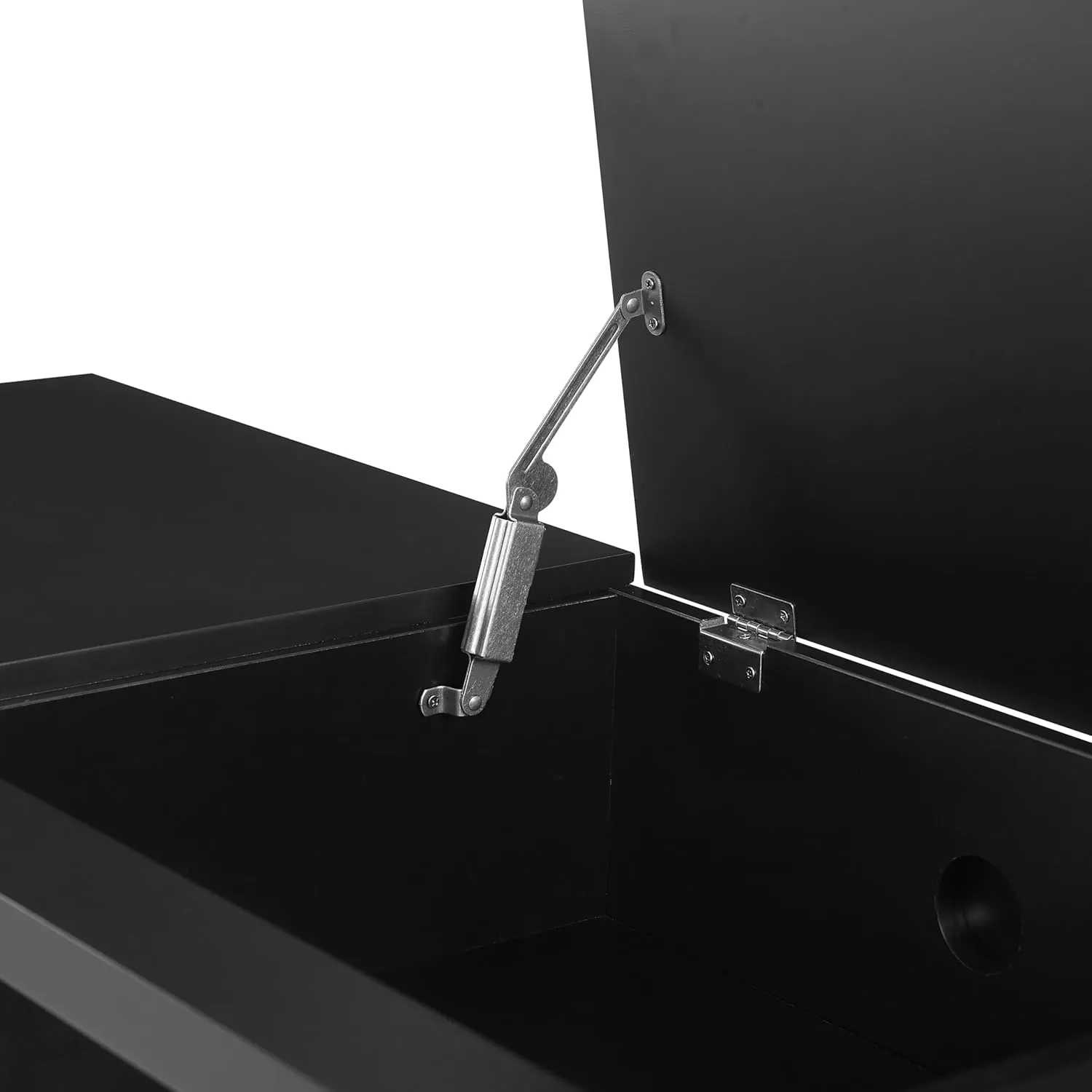Crosley Furniture Asher Media Console and Record Player Stand with Storage for Vinyl Records, Matte Black