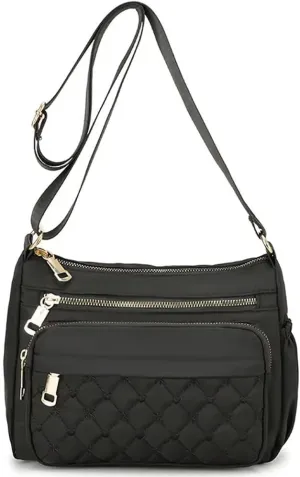 Crossbody Bag for Women Multiple Pockets Shoulder bag Hobo Waterproof Shoulder Purse Nylon Lightweight Messenger Bag