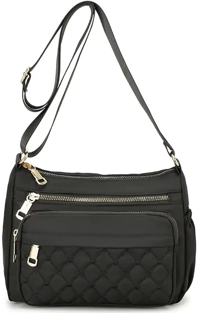 Crossbody Bag for Women Multiple Pockets Shoulder bag Hobo Waterproof Shoulder Purse Nylon Lightweight Messenger Bag