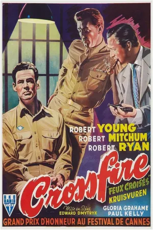 Crossfire 1947 - Belgium - Robert Mitchum - Vintage Classic Movie Poster-8 x 12 Inches - US/CAN only