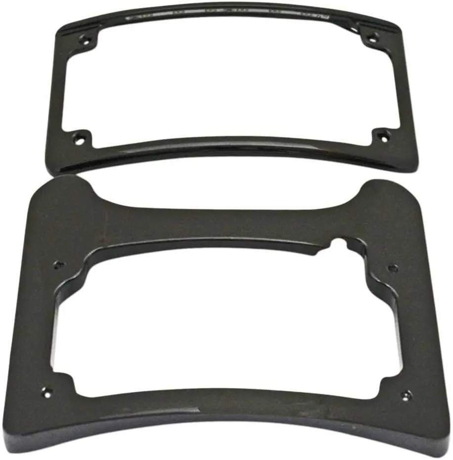 Custom Dynamics BLACK Turn Signal Eliminator Kit™ for Harley Touring Models - LED illuminated, curved license plate frame and tail light mount
