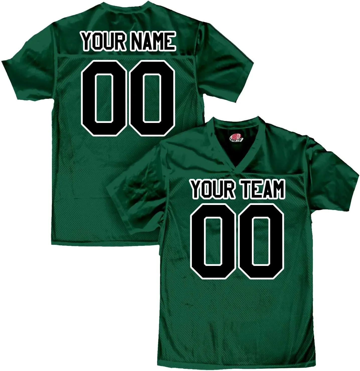 Custom Football Fan Jersey Forest Green Mesh Personalized Team Name and Numbers