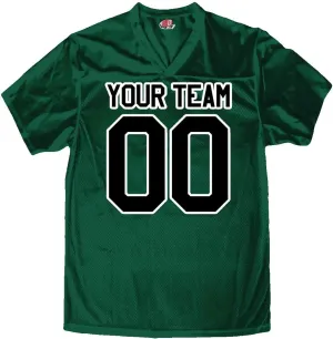 Custom Football Fan Jersey Forest Green Mesh Personalized Team Name and Numbers