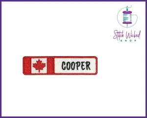 Custom Name Tag With Canada Flag, Fully Embroidered Name Tag Patches